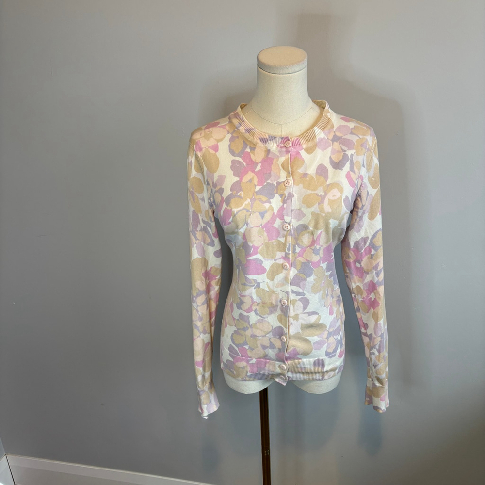 Tommy Hilfiger Women's Pima Cotton Pink & Purple Cardigan, SZ M